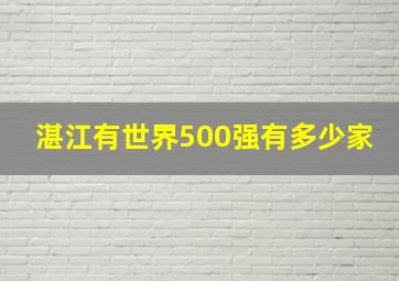 湛江有世界500强有多少家