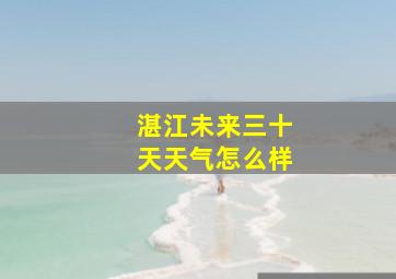 湛江未来三十天天气怎么样