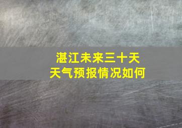 湛江未来三十天天气预报情况如何