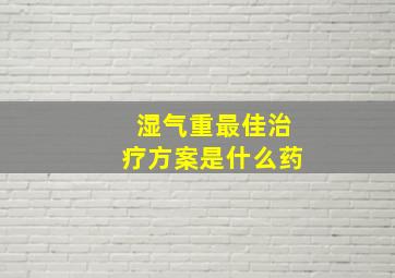 湿气重最佳治疗方案是什么药