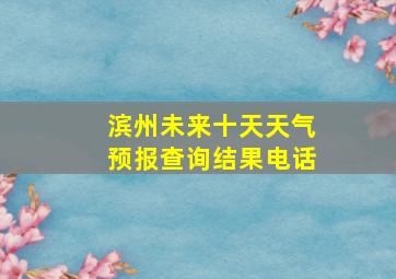 滨州未来十天天气预报查询结果电话