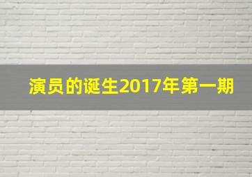 演员的诞生2017年第一期