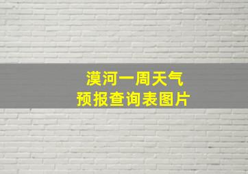 漠河一周天气预报查询表图片