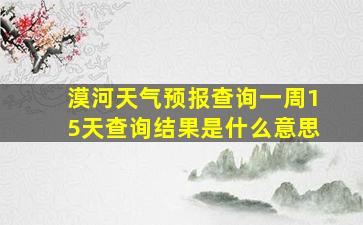 漠河天气预报查询一周15天查询结果是什么意思