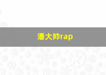 潘大帅rap