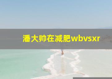 潘大帅在减肥wbvsxr