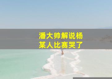 潘大帅解说杨某人比赛哭了