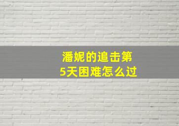 潘妮的追击第5天困难怎么过