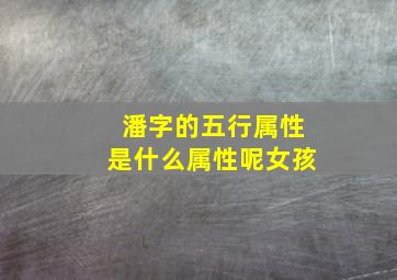 潘字的五行属性是什么属性呢女孩