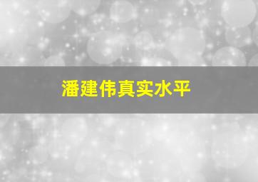 潘建伟真实水平