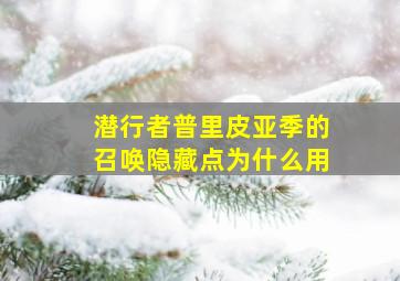 潜行者普里皮亚季的召唤隐藏点为什么用