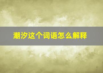 潮汐这个词语怎么解释