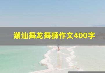 潮汕舞龙舞狮作文400字