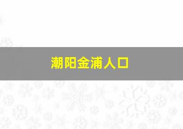 潮阳金浦人口