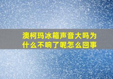 澳柯玛冰箱声音大吗为什么不响了呢怎么回事