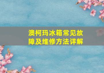 澳柯玛冰箱常见故障及维修方法详解