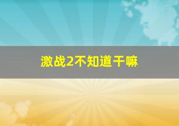 激战2不知道干嘛