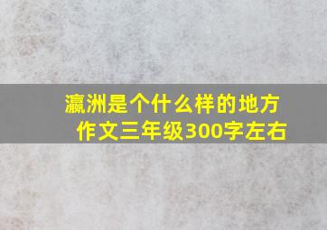 瀛洲是个什么样的地方作文三年级300字左右