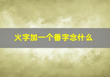 火字加一个番字念什么