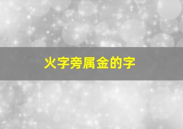 火字旁属金的字