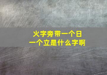 火字旁带一个日一个立是什么字啊