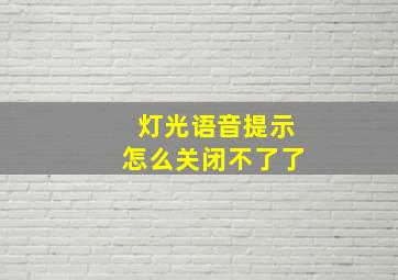 灯光语音提示怎么关闭不了了