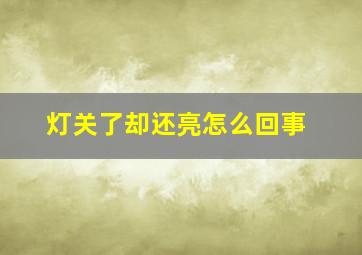 灯关了却还亮怎么回事