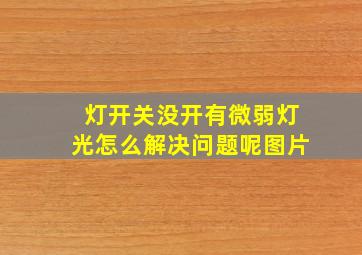 灯开关没开有微弱灯光怎么解决问题呢图片