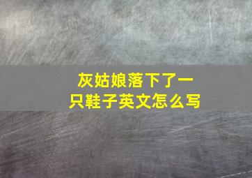 灰姑娘落下了一只鞋子英文怎么写