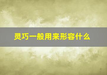 灵巧一般用来形容什么