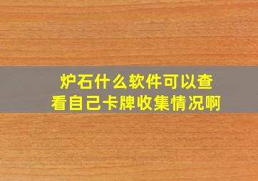 炉石什么软件可以查看自己卡牌收集情况啊