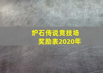 炉石传说竞技场奖励表2020年