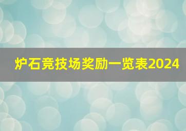 炉石竞技场奖励一览表2024