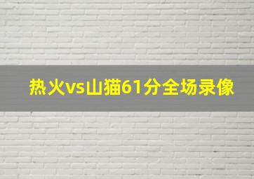 热火vs山猫61分全场录像