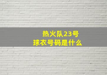 热火队23号球衣号码是什么