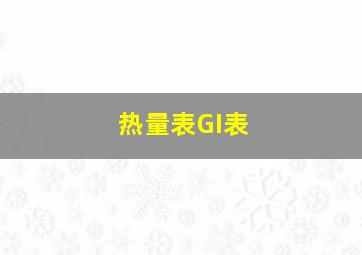 热量表GI表