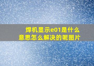 焊机显示e01是什么意思怎么解决的呢图片