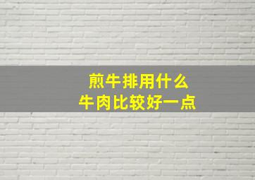 煎牛排用什么牛肉比较好一点