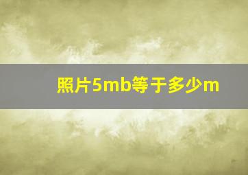 照片5mb等于多少m