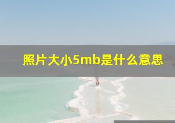 照片大小5mb是什么意思