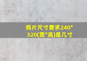 照片尺寸要求240*320(宽*高)是几寸