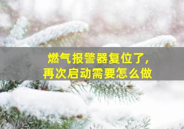 燃气报警器复位了,再次启动需要怎么做