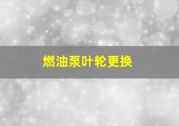 燃油泵叶轮更换