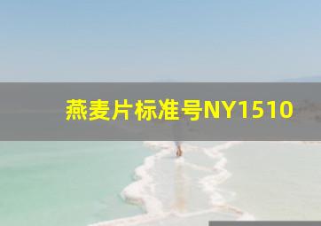 燕麦片标准号NY1510