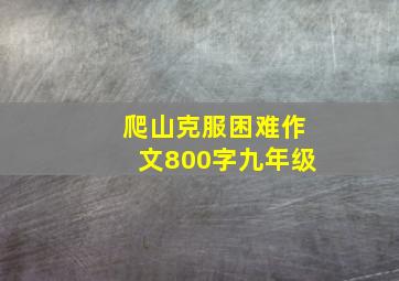 爬山克服困难作文800字九年级