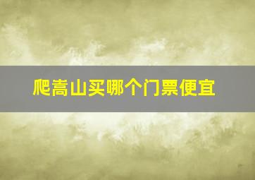 爬嵩山买哪个门票便宜