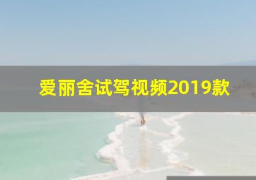 爱丽舍试驾视频2019款