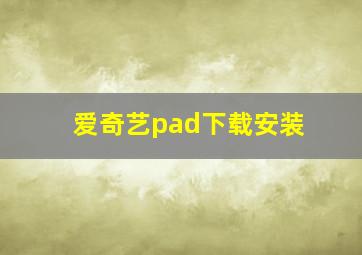 爱奇艺pad下载安装