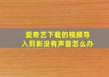 爱奇艺下载的视频导入剪影没有声音怎么办