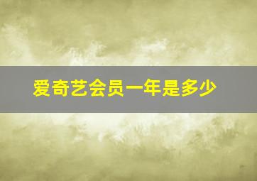 爱奇艺会员一年是多少